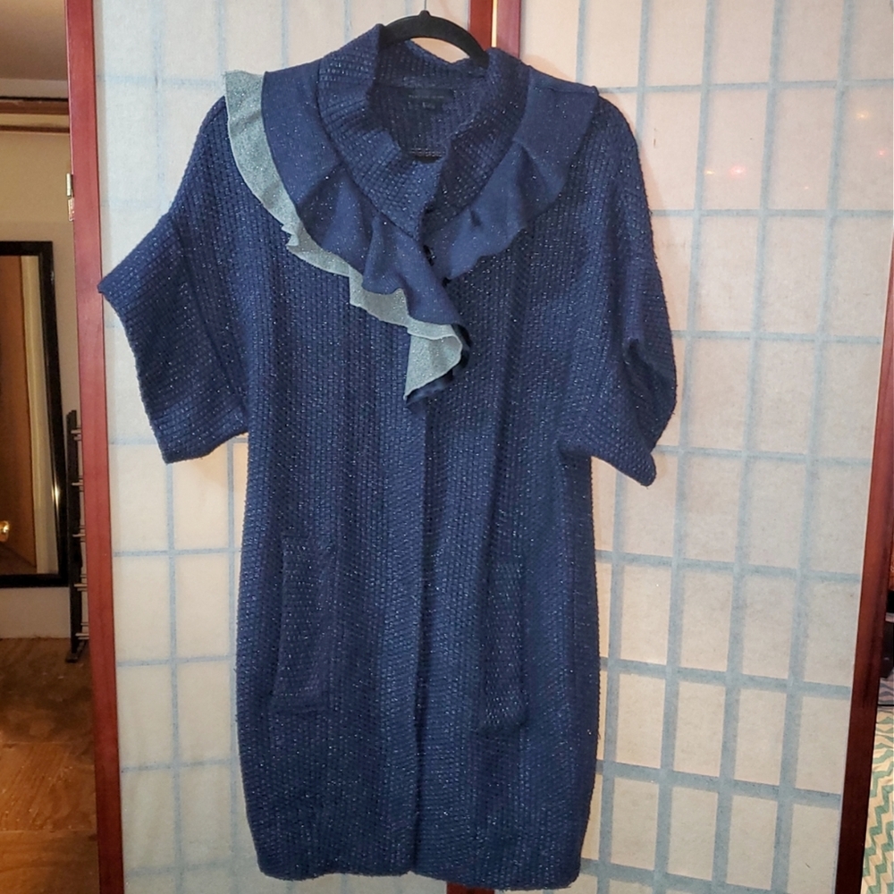 EUC plastic Island navy sweater dress, small
